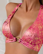 Bikini con fibbia in metallo dal design particolare