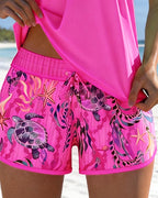 Tankini Elegante Stampa Oceano Spacco
