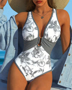 Costume da bagno intero sexy stampato