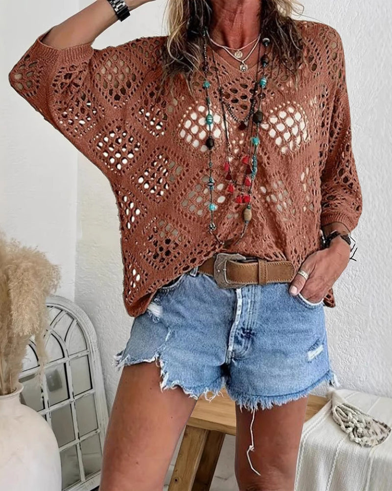 Maglia Fantasia Rombi Traforati Ampia