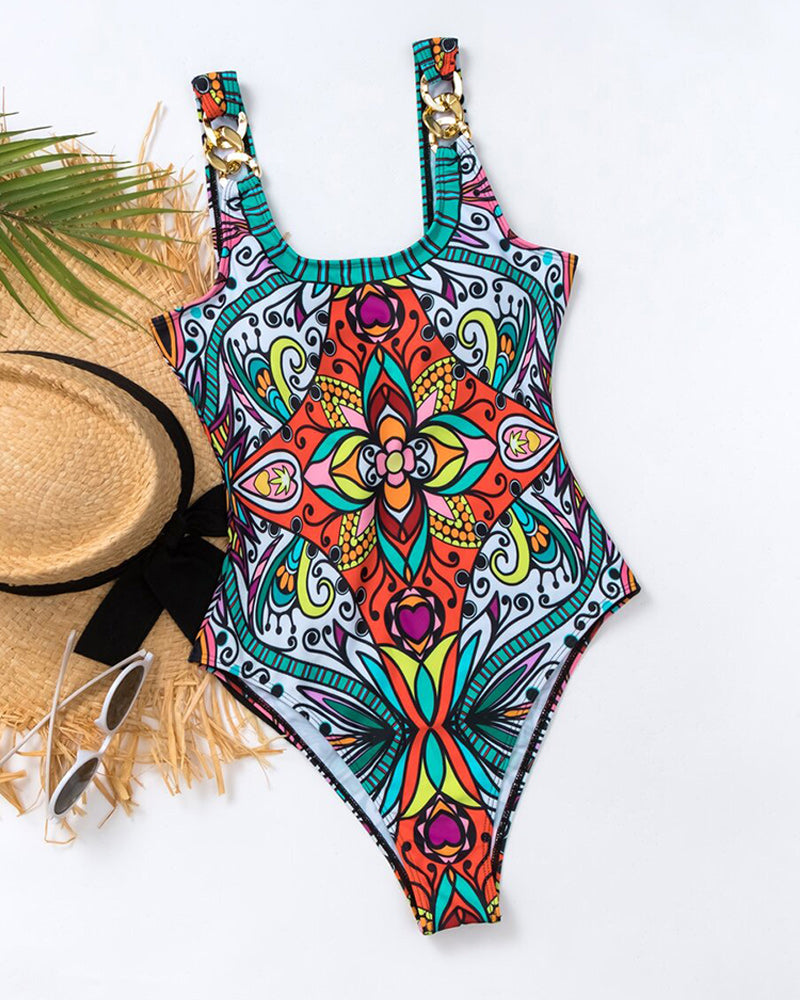 Costume da bagno da spiaggia con motivo floreale