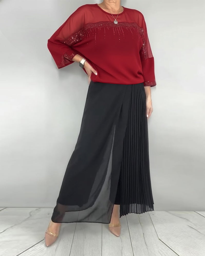 Blusa in maglia a trama larga e vestibilità ampia