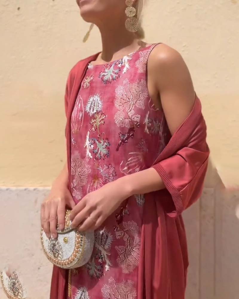 Abito lungo senza maniche + Cardigan coordinato