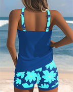 Tankini con scollo a U senza maniche stampa boxer
