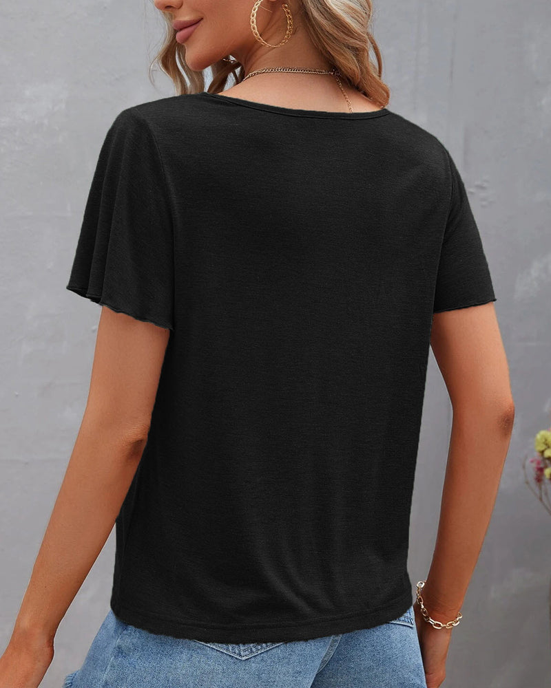 T-shirt monocolore con cut out