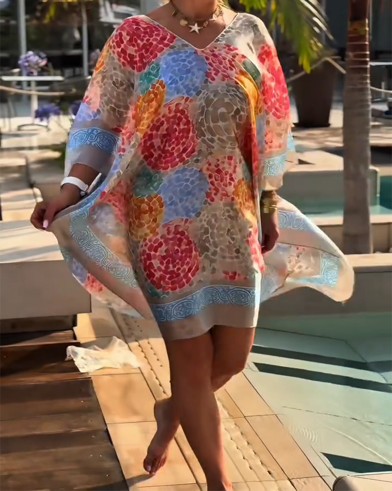 Pareo Stampato Resort Costume da Bagno