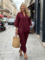 Georgiana | Completo Tunica Scollo a V e Pantalone Arricciato