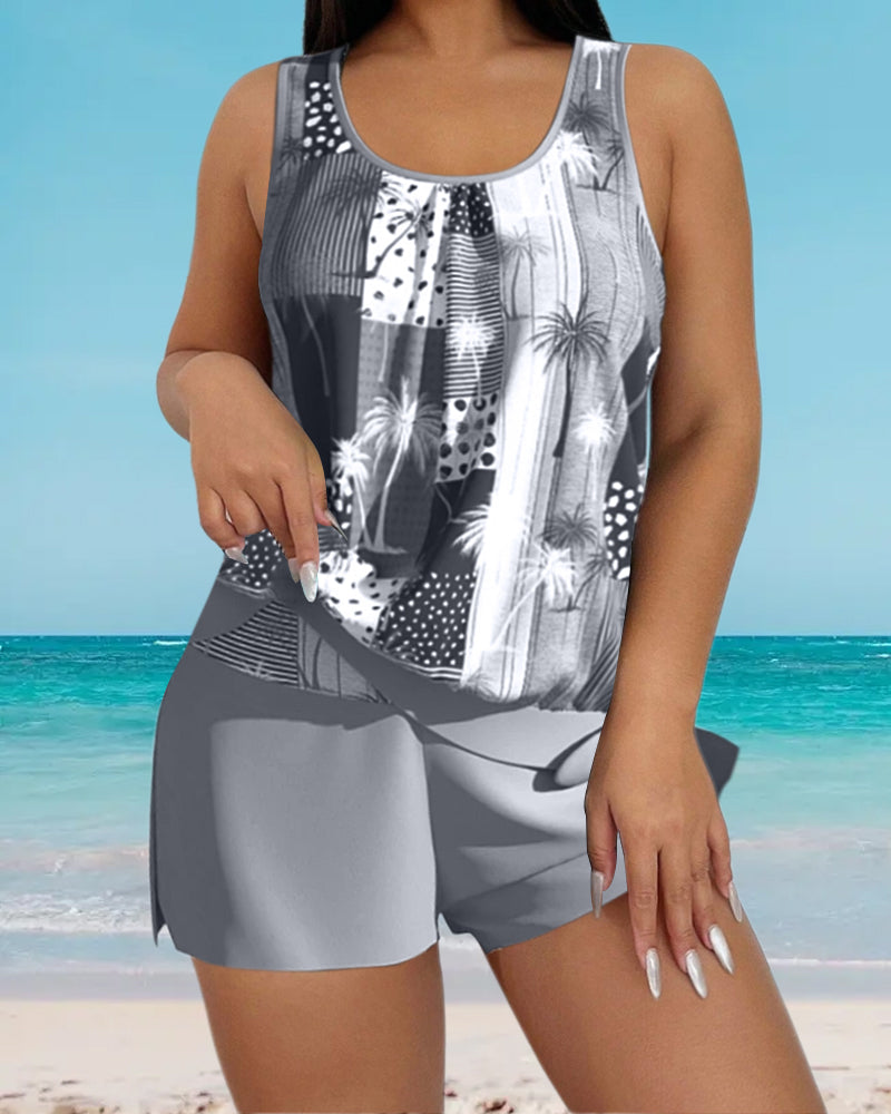 Completo tankini stampa cocco