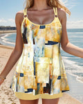 Tankini con spalline e stampa
