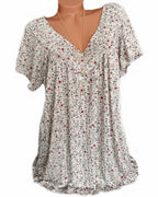T-shirt ampio a maniche corte e scollo a V