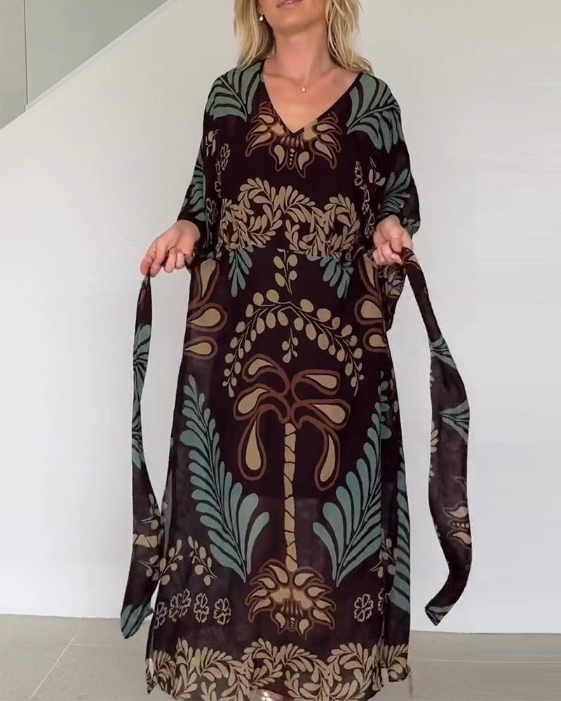 Abito boho con scollo a V ampio