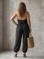 Yvaine | Completo Top Fluido con Scollo Drappeggiato e Pantaloni Ampi