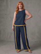Inara | Completo Top Senza Maniche e Pantaloni Ampi a Contrasto