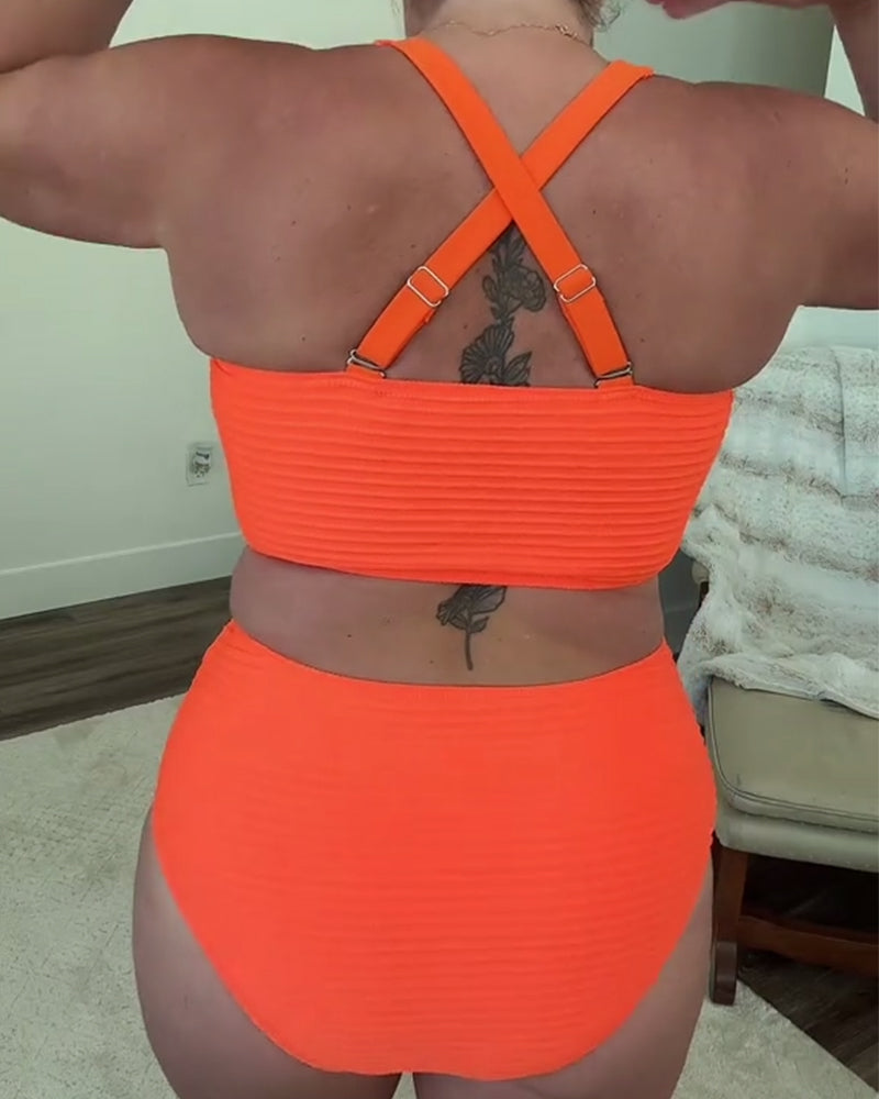 Bikini a triangolo casual a tinta unita