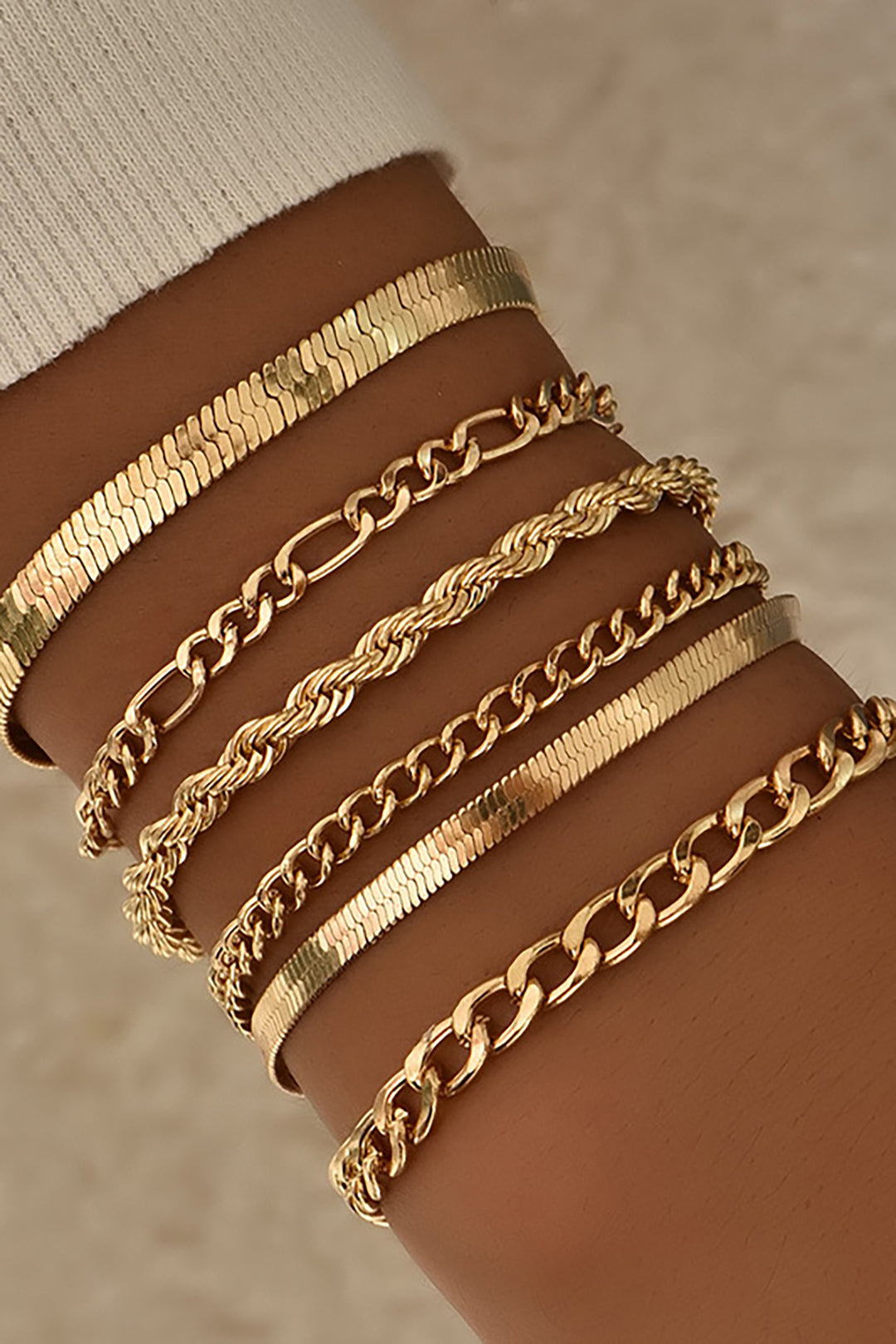 Set di 6 Bracciali a Catena Cubana