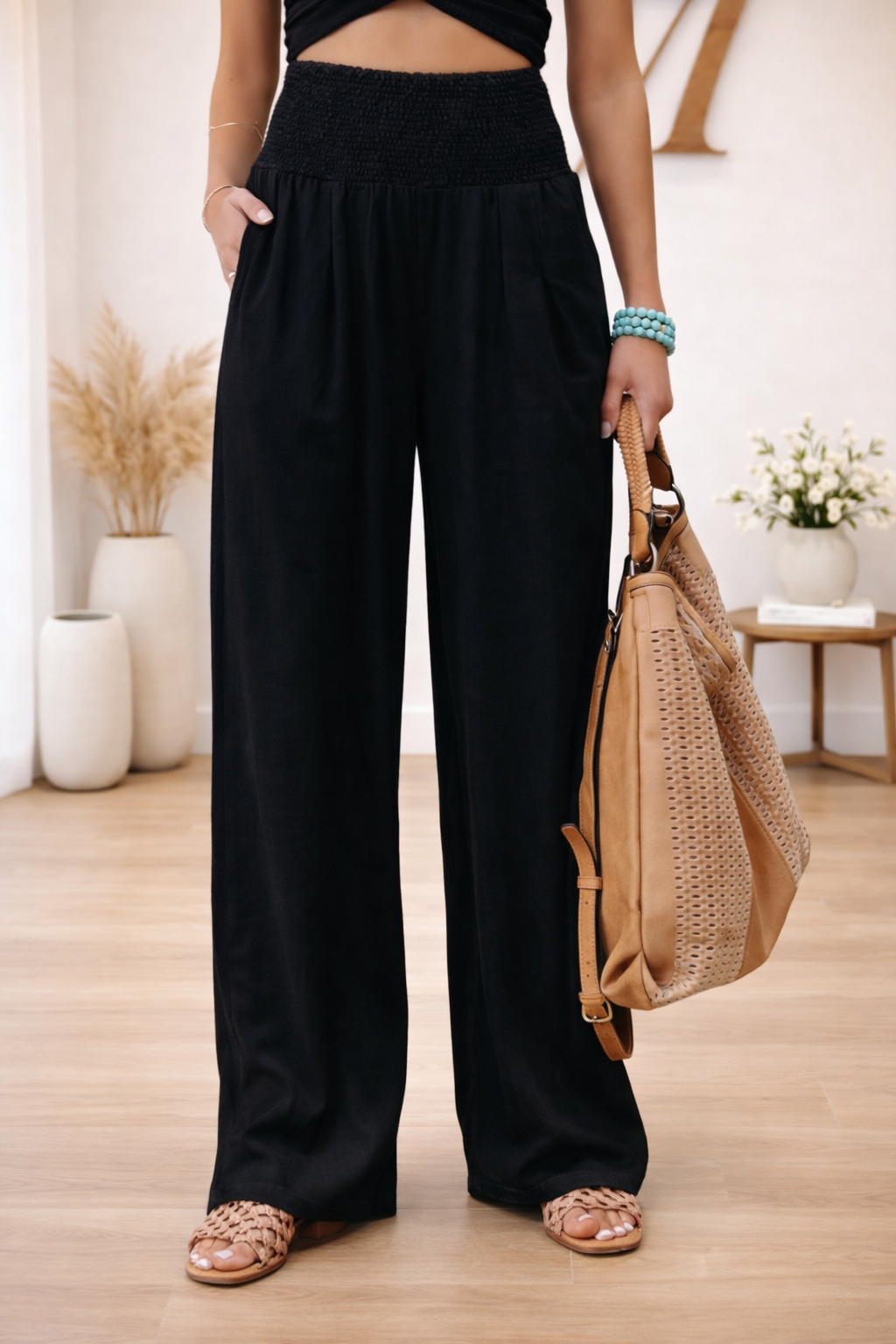 Pantaloni Lexia in Cotone e Lino con Taglio Fluido ed Eleganza Naturale