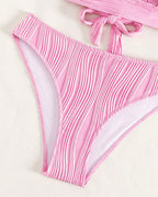 Bikini sexy a V profondo tinta unita