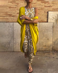 Elegante tailleur due pezzi con stampa vintage