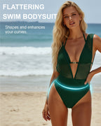 Monokini da donna con scollo a V profondo
