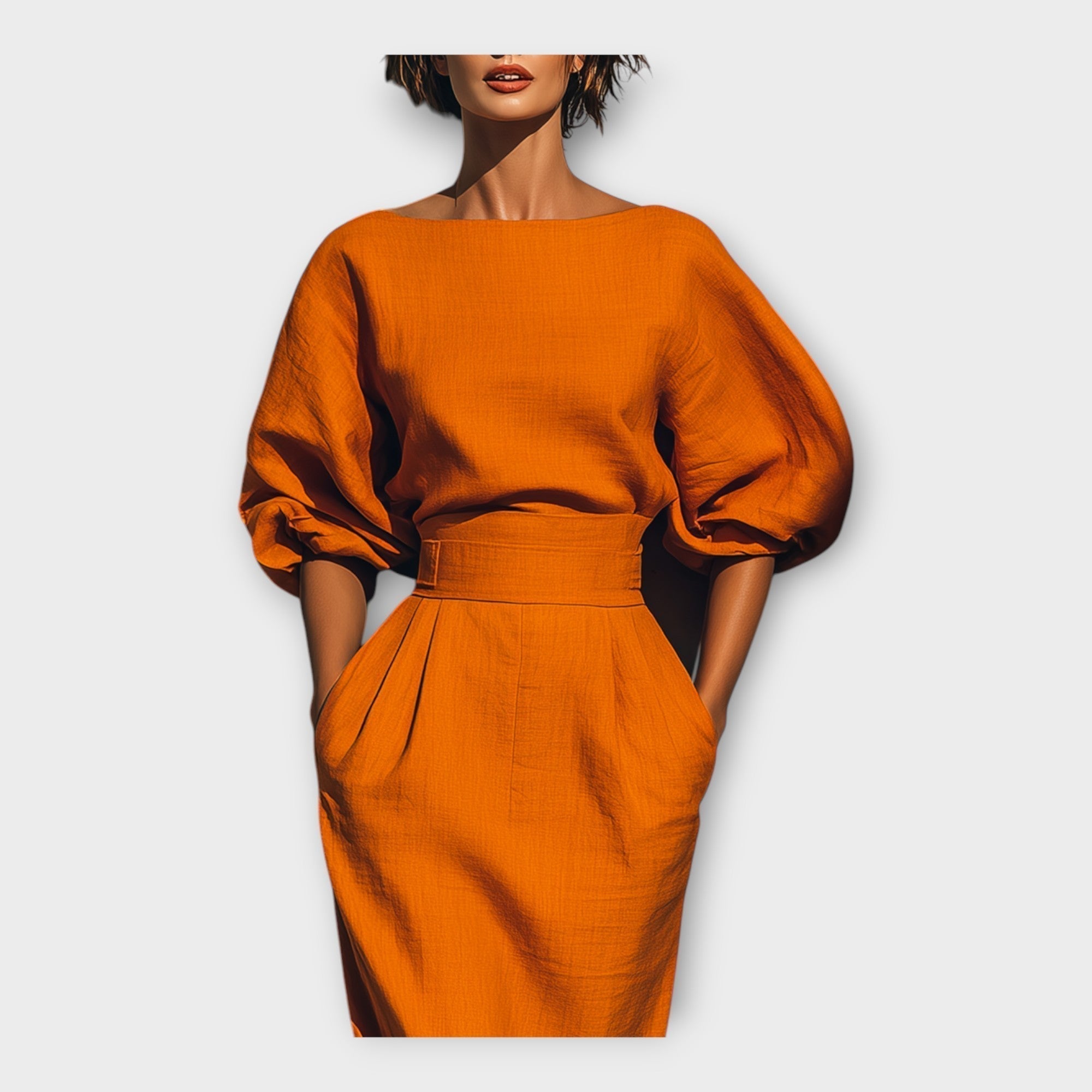 Abito elegante dal design raffinato e dall'estetica minimal.