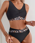 Bikini Leopard Sportivo Scollo a V