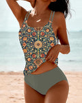 Tankini stampato con doppia spallina
