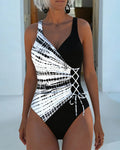 Costume Intero Color Block A Pois