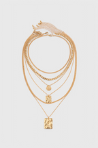 Collana con pendente a catena geometrica in metallo