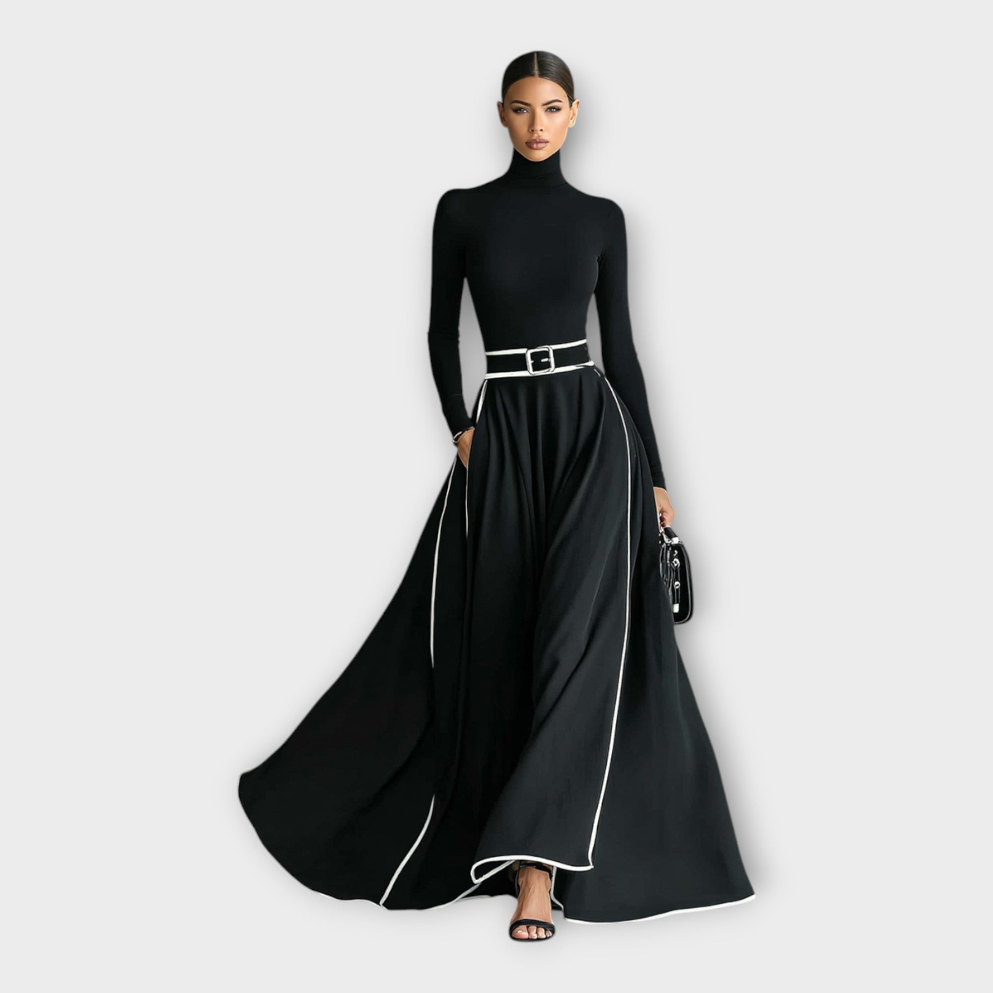 Abito lungo con un'eleganza minimale