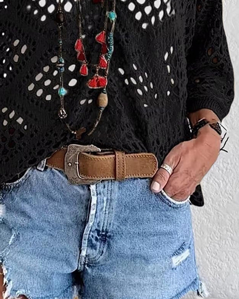 Maglia Fantasia Rombi Traforati Ampia