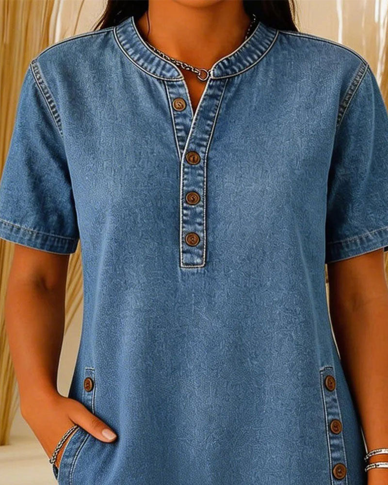 Abito chemisier casual in denim