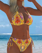 Bikini Colorato con Stampa all'Americana