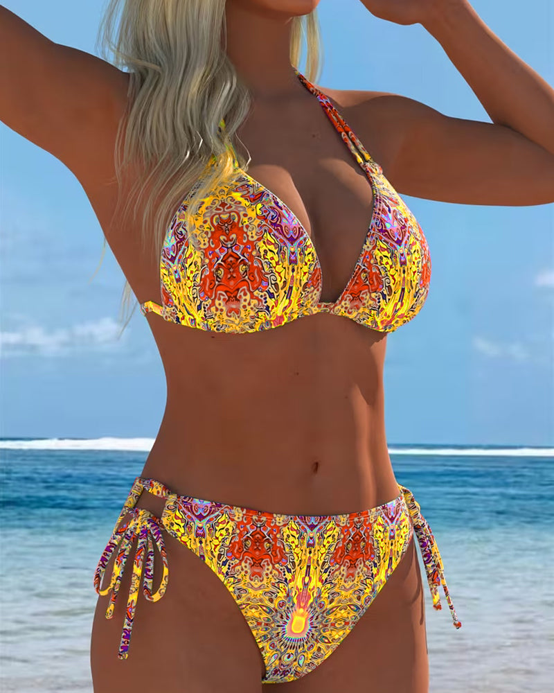 Bikini Colorato con Stampa all'Americana