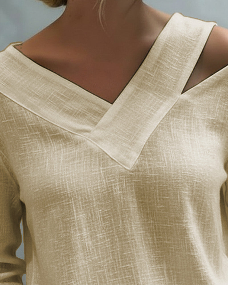 Top Elegante Scollo a V Spalle Scoperte