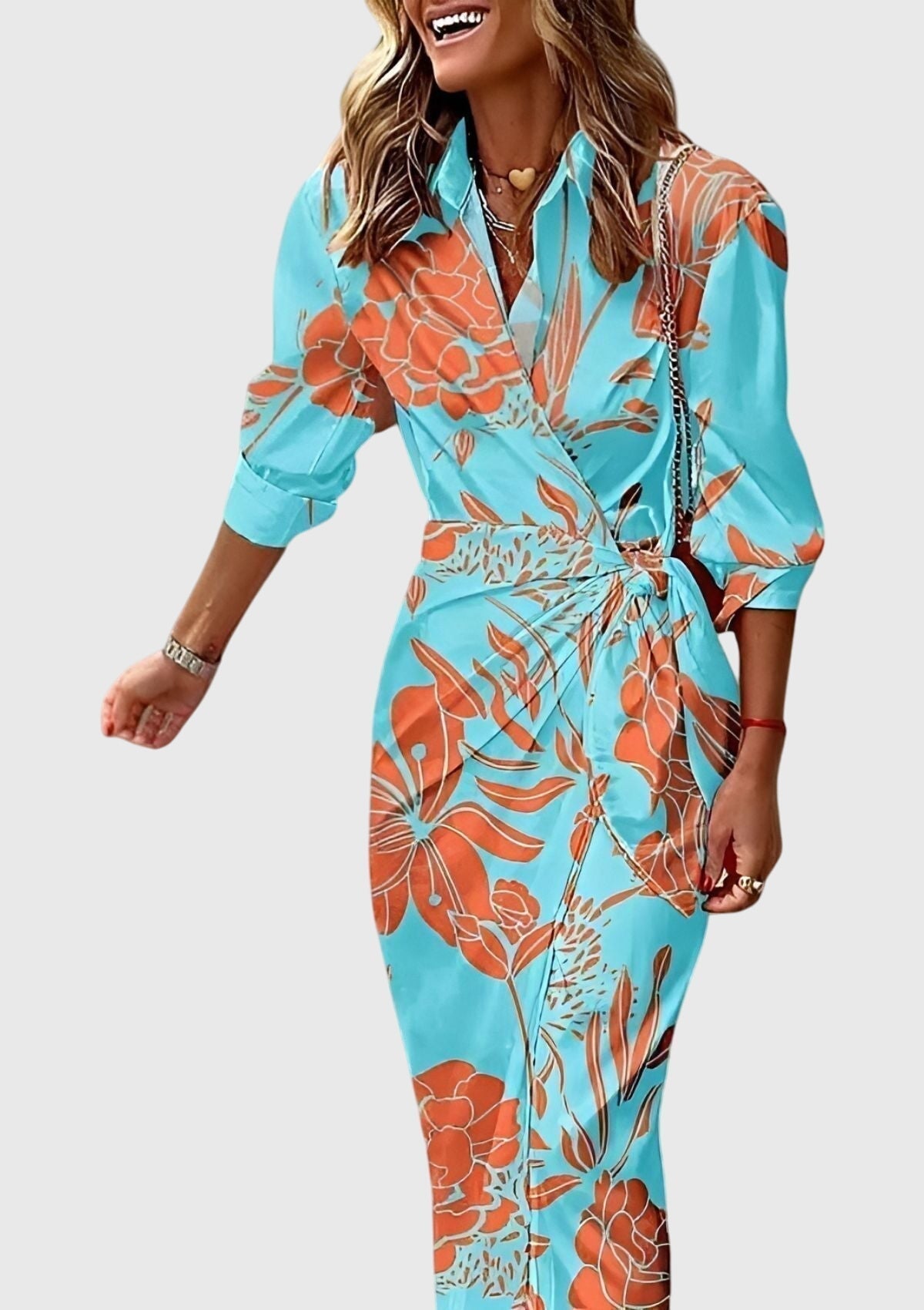 Everly | Abito Elegante Incrociato con Stampa