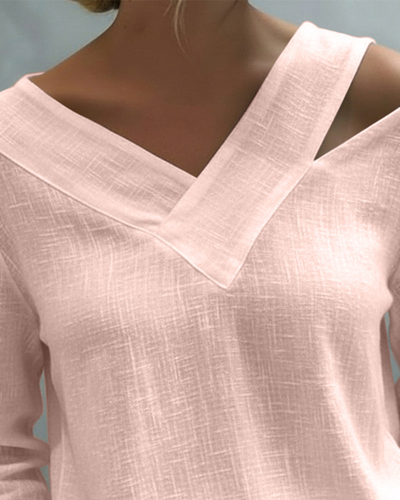 Top Elegante Scollo a V Spalle Scoperte