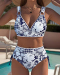 Bikini Triangolo Stampato Allacciato
