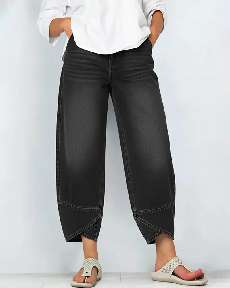 Pantalone in denim patchwork casual