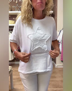 T-shirt ampio casual con scollo rotondo