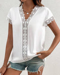 T-Shirt Pizzo Ajourato Tinta Unita