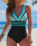 Costume da bagno intero sexy con scollo a V a pois