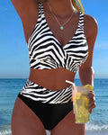 Bikini zebrato a contrasto di colore