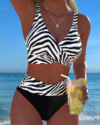 Bikini zebrato a contrasto di colore