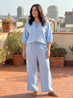 Natalia | Completo Top Palloncino con Zip e Pantaloni Ampi