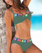 Bikini sexy con stampa color block
