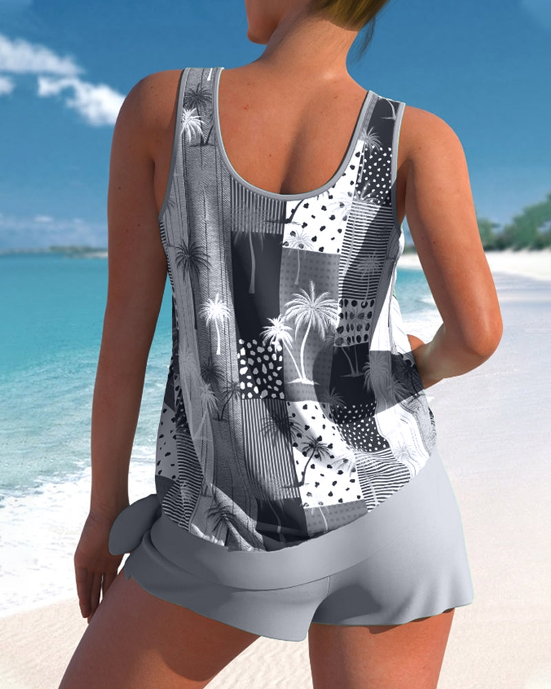Completo tankini stampa cocco