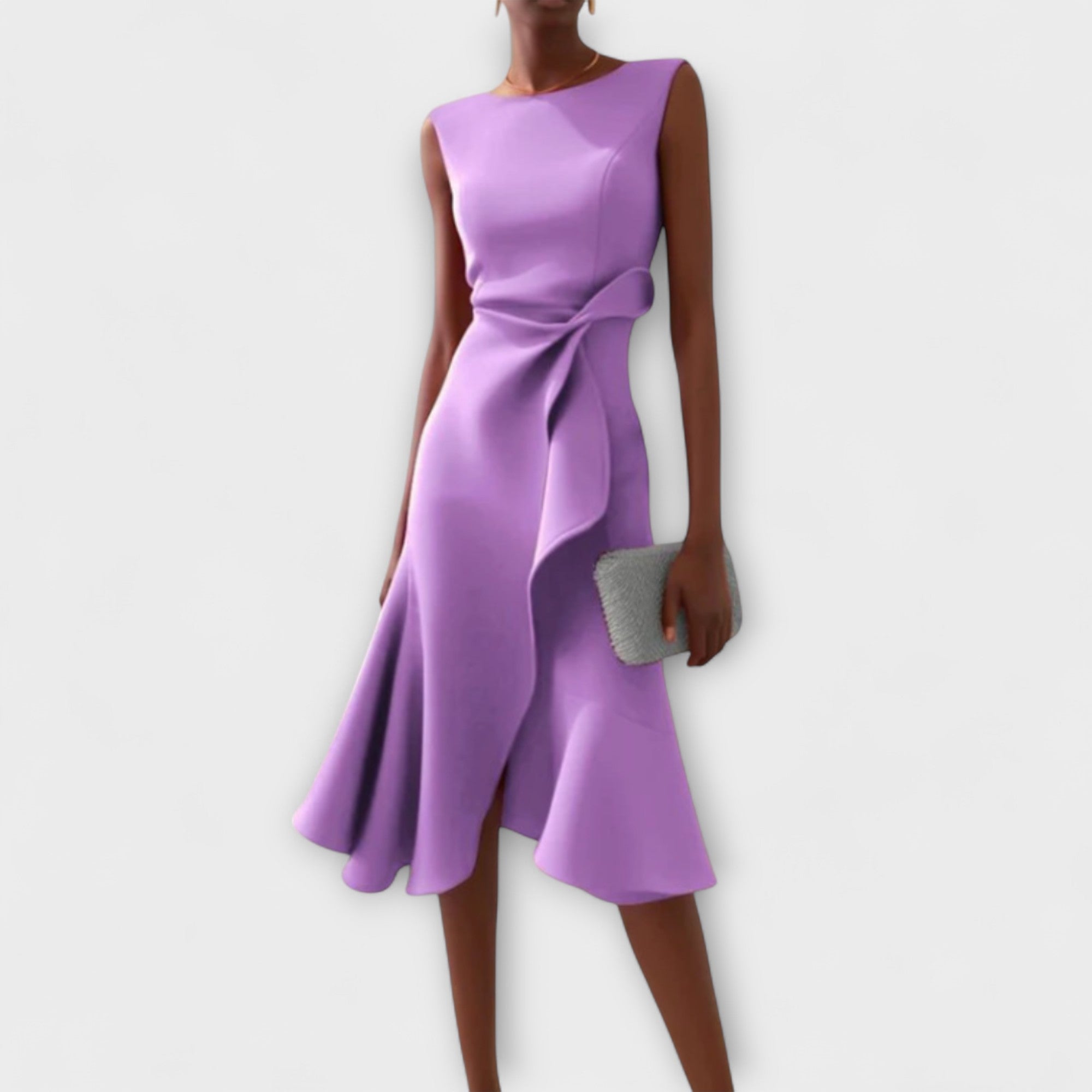 Juliette – Vestito midi asimmetrico con drappeggio