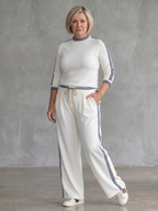 Eirlys | Completo Top Aderente a Maniche Lunghe e Pantaloni a Gamba Larga