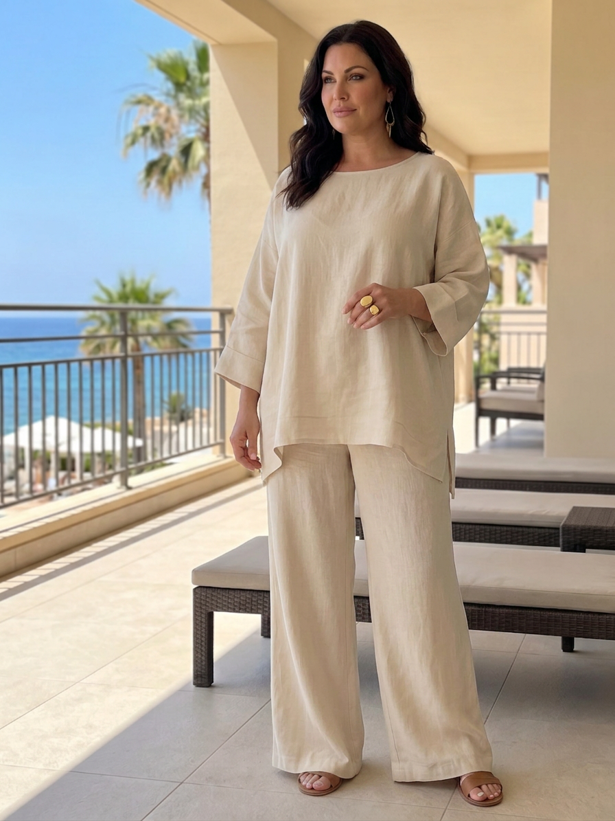 Prue | Completo Tunica Oversize con Pantaloni Larghi