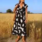 Magda - Abito svasato con scollo a V